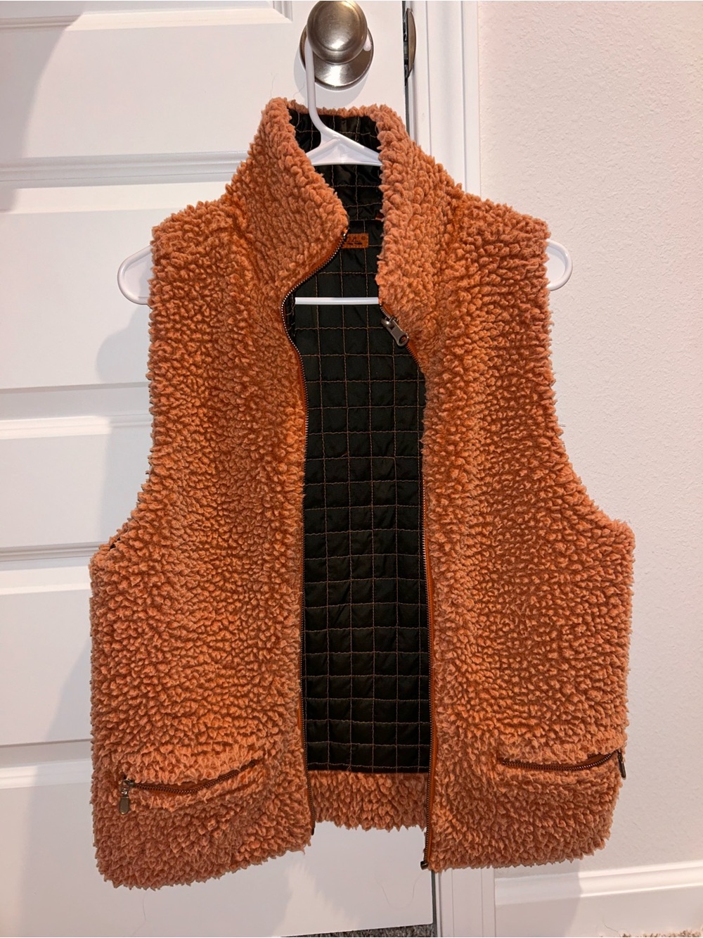 Rust Sherpa Fleece Vest